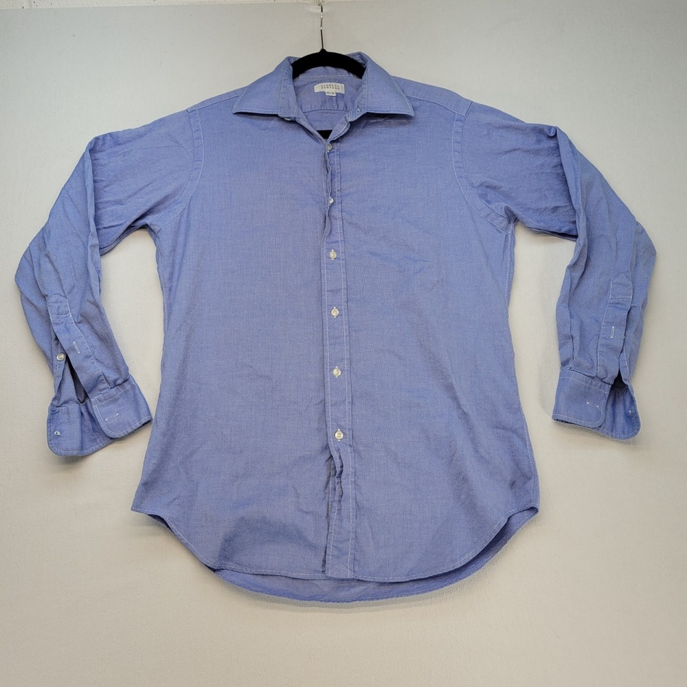 Barneys New York Dress Shirt Mens 14.5 33 Blue Cotton Lightweight Office
